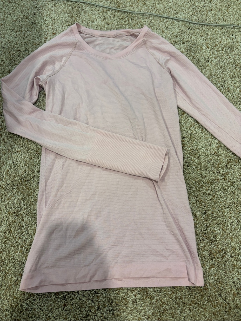 lululemon athletica light pink long sleeve crew top